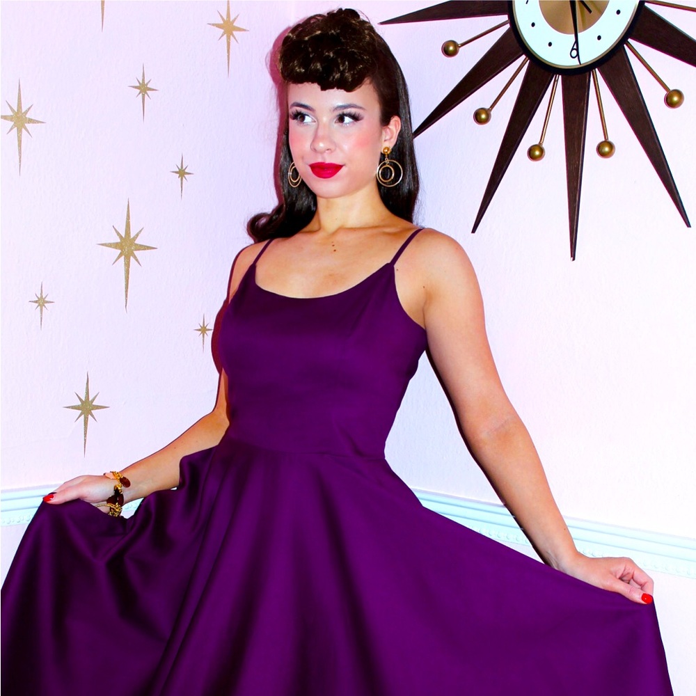 Peggy Circle Dress in Aubergine